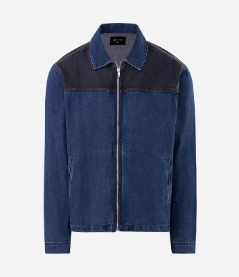 Camisa Overboxy em Jeans com Zíper Frontal