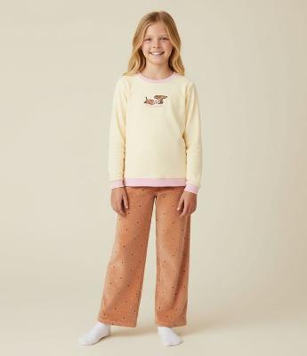 Pijama Infantil Longo com Estampa Cachorro Salsichinha – Tam 5 a 14 Anos