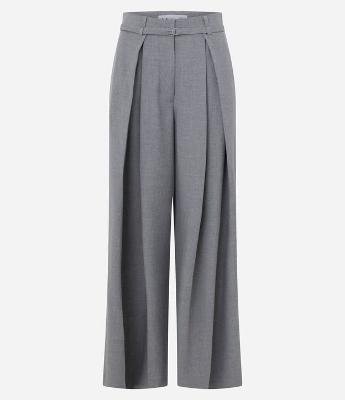 Calça Pantalona Alfaiatada com Cinto e Pregas