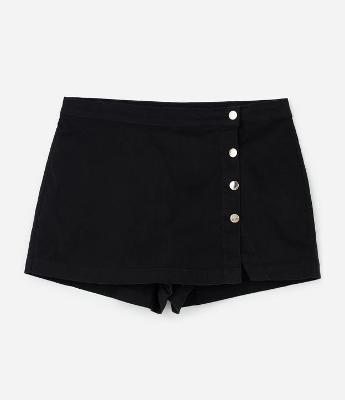 Short Saia em Sarja Cotelê com Botões Frontais Curve & Plus Size
