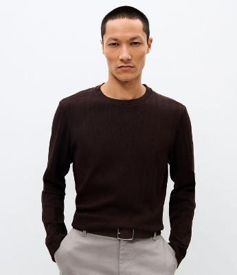 Camiseta Regular em Algodão com Textura