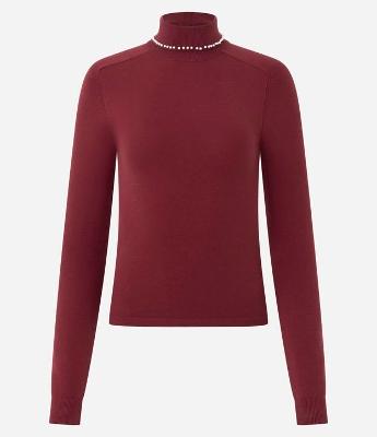 Blusa Regular em Tricô com Aplicação de Bolinhas na Gola