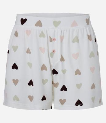 Short de Pijama Peach Touch com Estampa de Coração