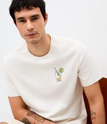 Camiseta Comfort em Algodão com Estampa Caipirinha
