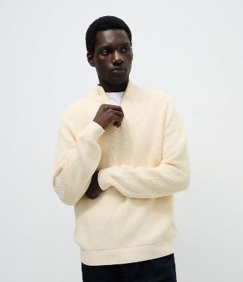 Blusão Masculino Retilínea Texturizado com Zíper na Gola