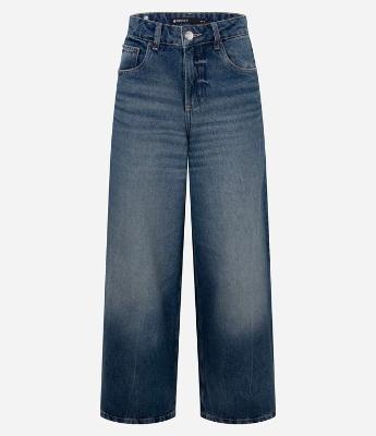 Calça Super Wide Jeans com Cintura Média