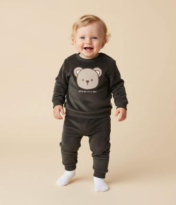 Conjunto Infantil com Bordado Urso – Tam 0 a 18 Meses