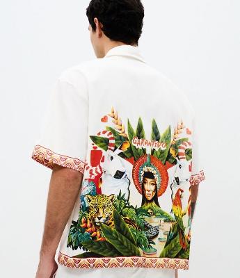 Camisa Boxy em Sarja com Estampa Boi Garantido Parintins