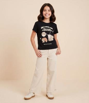 Camiseta Slim Infantil com Estampa Ursinho – Tam 5 a 16 Anos
