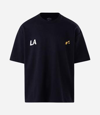 Camiseta Oversized em Algodão com Estampa Estrelas e Lettering