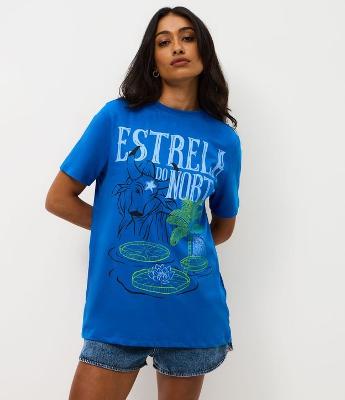 Camiseta em Algodão com Estampa Estrela do Norte