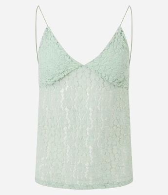 Blusa Alcinha em Renda Texturizada com Decote V