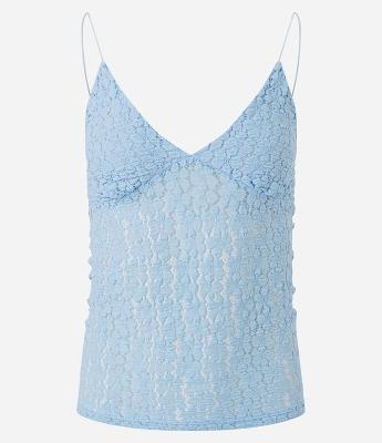 Blusa Alcinha em Renda Texturizada com Decote V