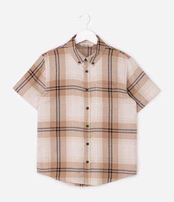 Camisa Infantil Xadrez em Viscose com Botões – Tam 5 a 14 Anos