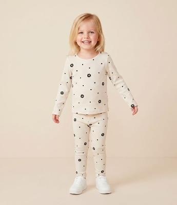Calça Infantil Legging com Estampa Floral e Poá – Tam 1 a 6 Anos