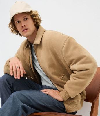 Jaqueta Bomber em Suede Pesado