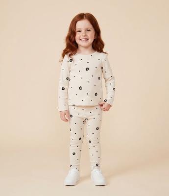 Blusa Slim Infantil em Ribana com Estampa Flores e Poá – Tam 1 a 6 Anos