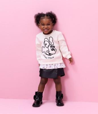 Casaco Infantil com Bordado Minnie e Barra de Camisa – Tam 1 a 6 Anos