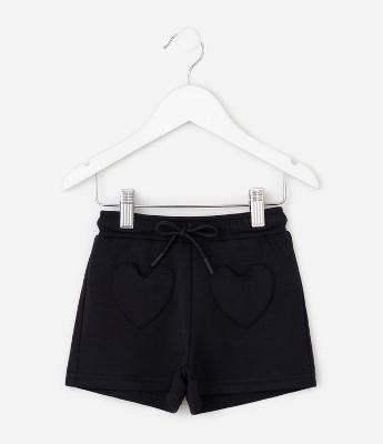 Short Runner Infantil em Modal com Bolsos de Coração – Tam 1 a 6 Anos