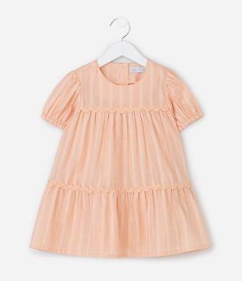 Vestido Infantil em Tricoline com Recortes Marias – Tam 1 a 6 Anos