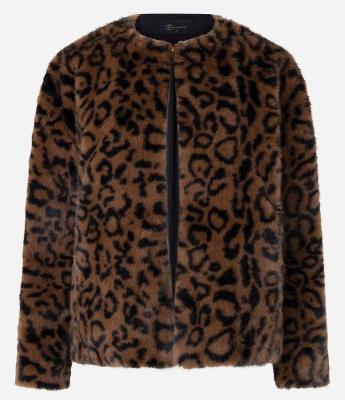 Casaco de Pelo com Estampa Animal Print