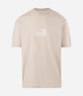 Camiseta Relaxed Praia com Estampa de Sol