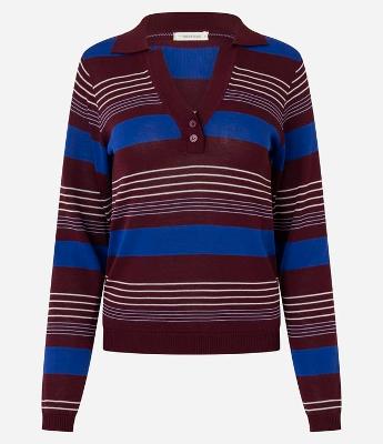 Blusa em Tricô com Estampa Listrada