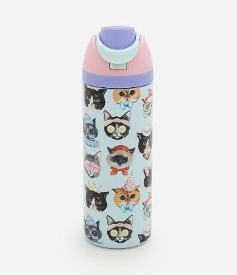 Garrafa Térmica com Estampa de Gatos 750ml