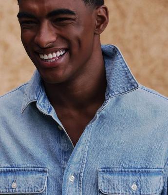 Camisa Jeans Overshirt Manga Longa