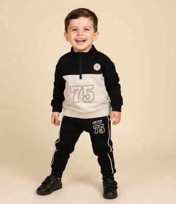 Conjunto Infantil com Meio Zíper e Lettering – Tam 1 a 6 Anos