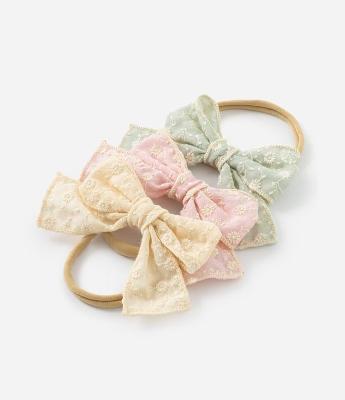 Kit 03 Faixas de Cabelo Infantil com Laços e Estampa Floral – Tam U