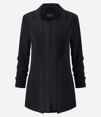 Blazer Alongado com Manga Franzida
