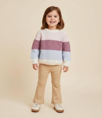 Suéter Infantil em Chenille Retilínea com Listras – Tam 1 a 6 Anos