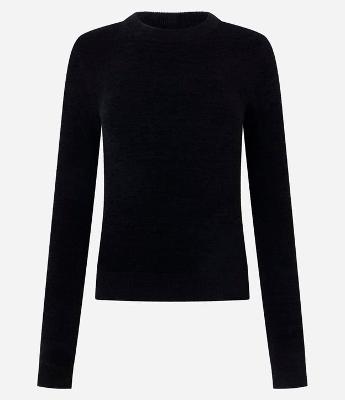 Blusa Manga Longa em Tricô com Fenda na Manga