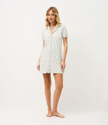 Camisola Americana em Microfibra com Floral Estampado