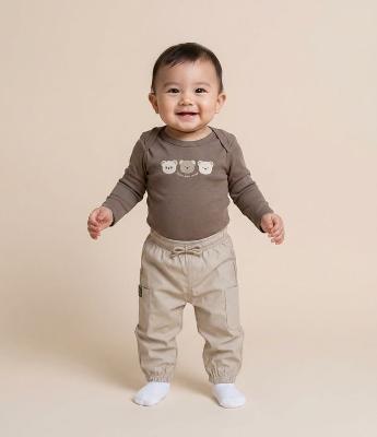 Calça Jogger Infantil em Algodão Paper Touch – Tam 0 a 18 Meses