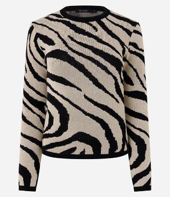 Suéter em Tricô com Estampa Animal Print
