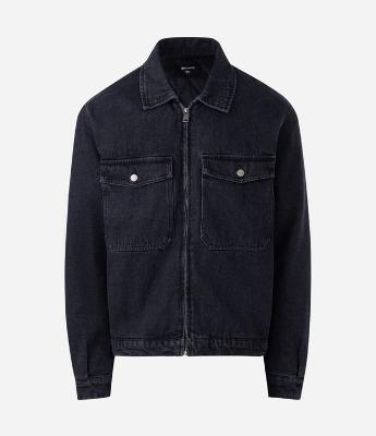 Jaqueta Masculina Jeans Boxy com Zíper