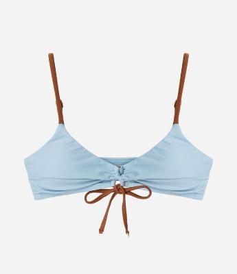Biquini Top Bandeau com Viés Contrastante