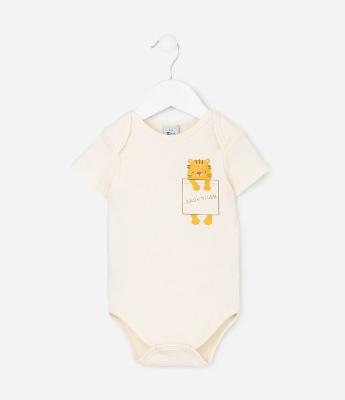 Body Bebê Canelado com Estampa Tigre – Tam 0 a 24 Meses