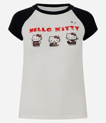 Camiseta Hello Kitty Raglan Estampa Frontal