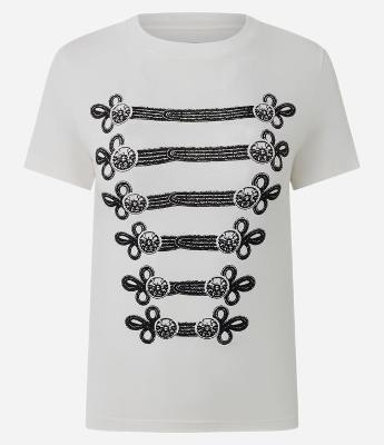 Camiseta Algodão Estampa Ornamentada Frontal