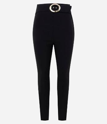 Calça Legging em Bengaline com Cinto Fivelado