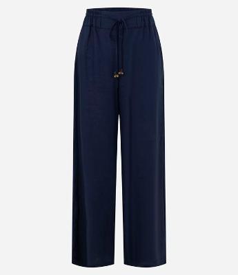 Calça Barrel em Linho com Cintura Elástica