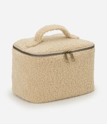 Necessaire Retangular Grande com Textura de Pelos