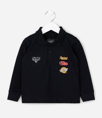 Camiseta Infantil com Estampa Relâmpago McQueen e Gola Polo – Tam 2 a 6 Anos