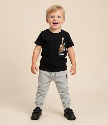 Camiseta Infantil com Bolsinho e Estampa Animais – Tam 1 a 6 Anos