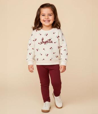Conjunto Comfort Flare Infantil com Estampa Cereja – Tam 1 a 6 Anos