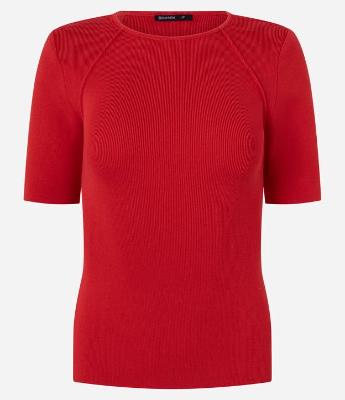 Blusa Regular em Tricô com Ombreirinha Ajustada
