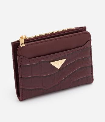 Carteira Envelope Pequena em PU com Textura Croco